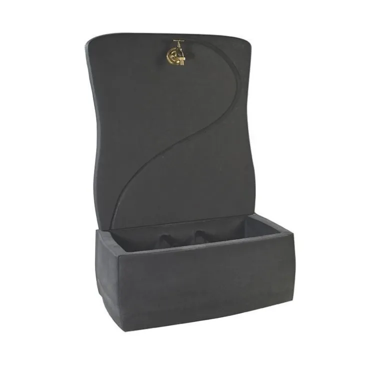 Fontaine murale en pierre reconstituée coloris anthracite Hairie Grandon - 100 cm