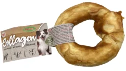 Friandise à mâcher pour chien en vrac donut de collagène au poulet Bubimex – Ø 10 cm – Prix à la pièce