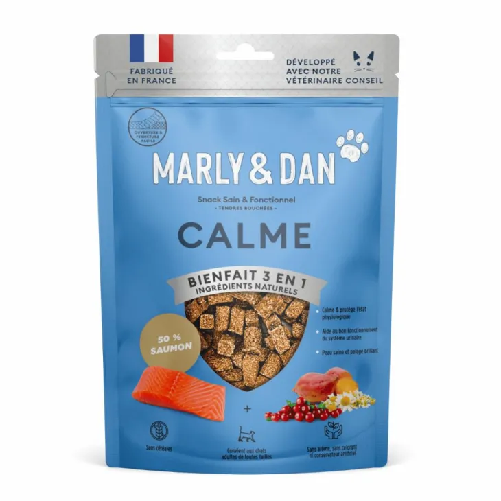 Friandises pour chat tendres bouchées calme Marly & Dan - 40 g