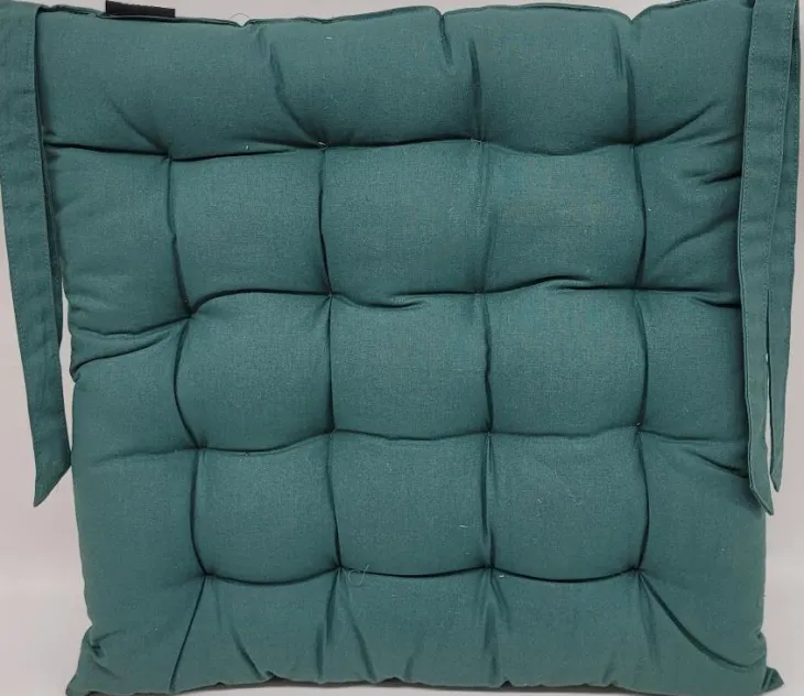 Galette de chaise en coton coloris vert Jekyll - 40 x 40 cm