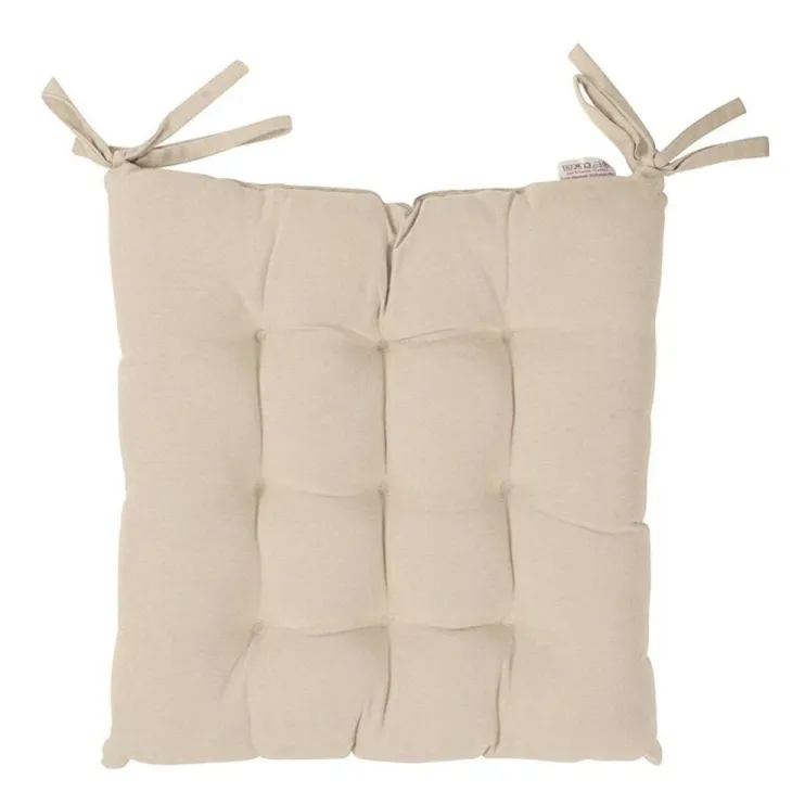 Galette de chaise en coton coloris beige Jekyll - 40 x 40 cm