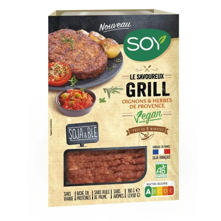 Galette végétale Le Savoureux Grill oignons & herbes de Provence Soy - 2 x 90 g