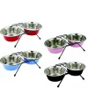 Gamelle double pour chien - 2 x 470 ml