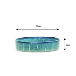 Gamelle pour chat en grès coloris gris avec rayures Reactive Glaze Scruffs - 13 x 13 x 3 cm