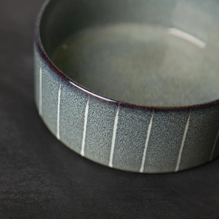 Gamelle pour chien en grès coloris gris avec rayures Reactive Glaze Scruffs - 19 x 19 x 8 cm