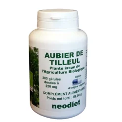 Gélules d’aubier de tilleul bio en boite de 200 unités
