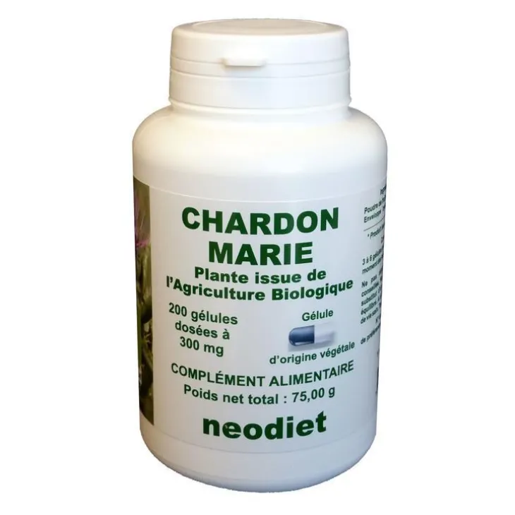 Gélules de chardon marie bio en boite de 200 unités