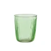 Gobelet décor côtelé coloris vert en verre - 9 x 8 cm