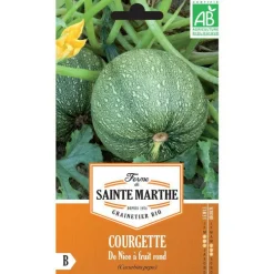 Graines de courgette de Nice à fruits ronds bio Ferme de Sainte Marthe - graines à semer