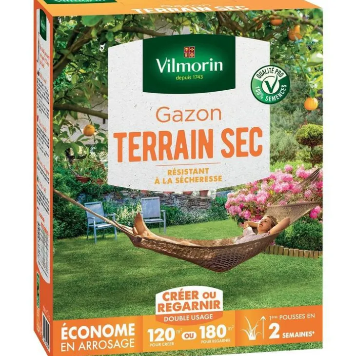 Graines de gazon à semer pour terrain sec Vilmorin - 3 kg