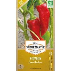 Graines de piment corno di toro rosso bio Ferme de Sainte Marthe - graines à semer