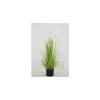 Graminée artificielle à plumes en pot métal 15 cm - 45,5 x 110 cm