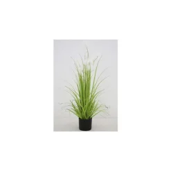 Graminée artificielle à plumes en pot métal 15 cm - 45,5 x 110 cm