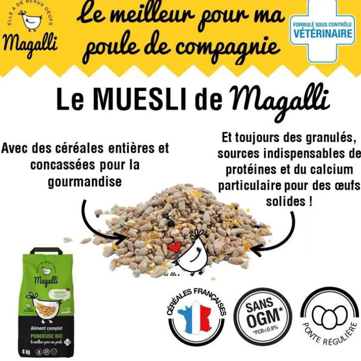 Granulés bio pour poule pondeuse Distrigalli Magalli - 12 kg