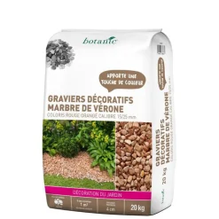 Graviers de marbre de Vérone rouge calibre 15 à 25 mm en sac de 20 kg