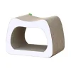 Griffoir pour chat coloris blanc Wouapy Kaverno - 38 x 28 x 25 cm