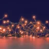 Guirlande lumineuse animée à 64 LED cuivre sur câble vert Flicker Light® - 5 m