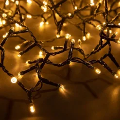 Guirlande lumineuse LED à lumière animée blanc orangé sur secteur - 20 m