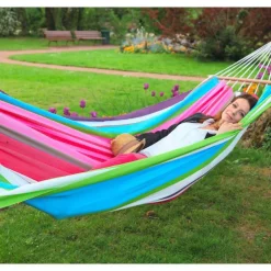 Hamac coloris multicolore Magnifico certifié FSC® Jobek Hamac GraphiK - 300 x 140 cm