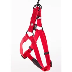 Harnais baudrier réglable rouge pour chien - 4x90/110 cm