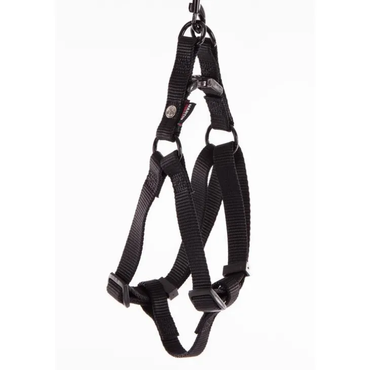 Harnais baudrier réglable noir pour chien - 1,6x35/50 cm