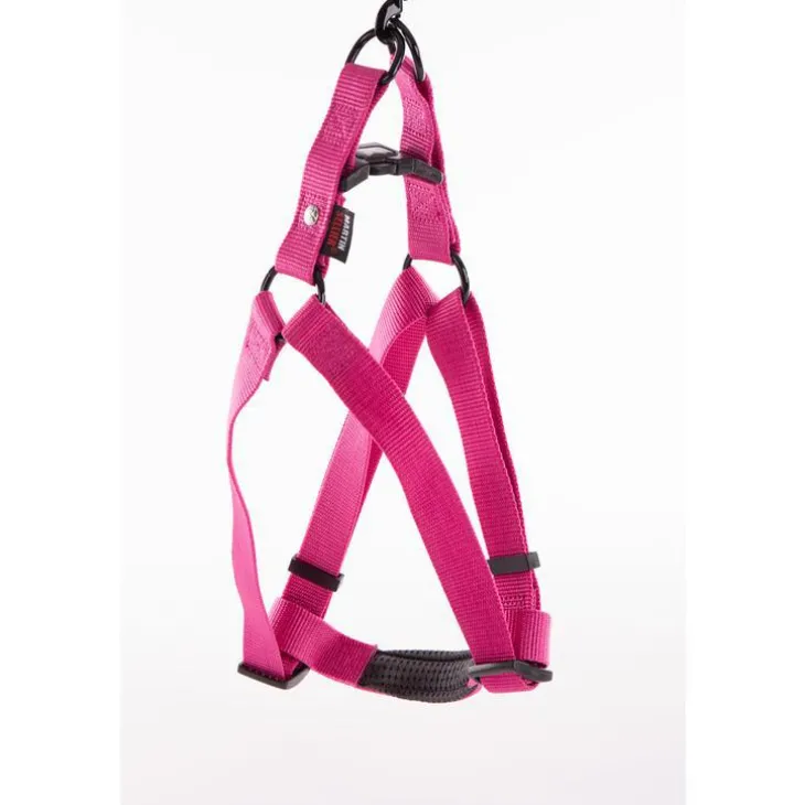 Harnais baudrier réglable rose pour chien - 2x50/70 cm