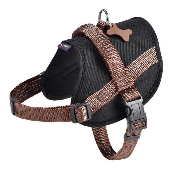 Harnais pour chien coloris marron en polyester et nylon Bobby Easy Safe – Taille S