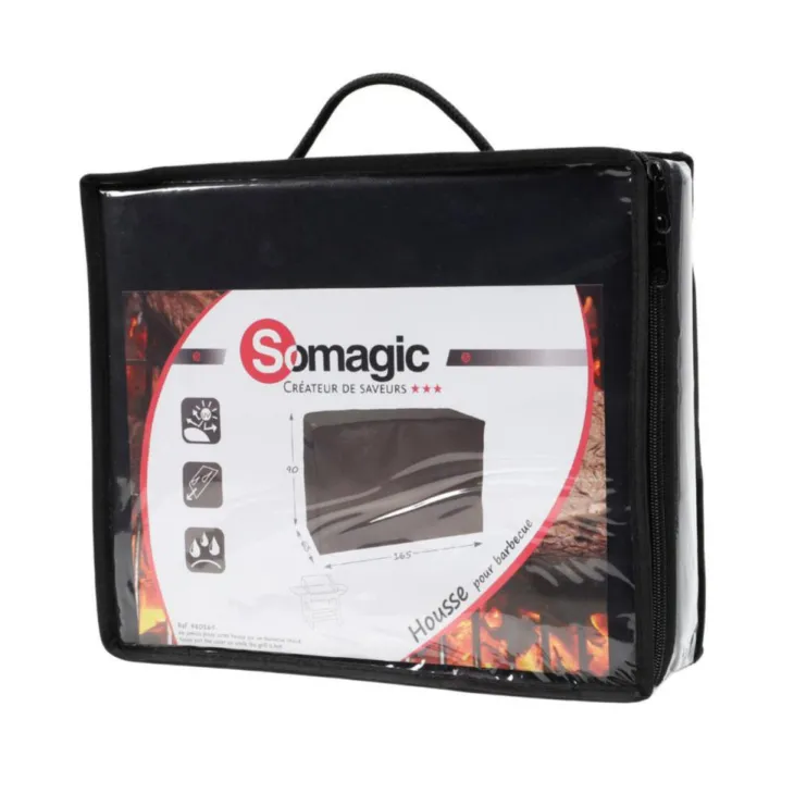 Housse de protection noire pour barbecue grand chef - 165 x 63 x 90 cm