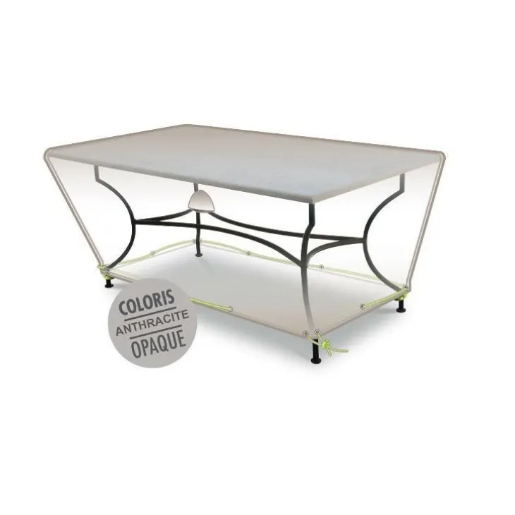 Housse table rectangulaire 4-6 pers. de coloris anthracite en polyester