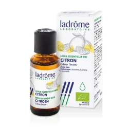 Huile essentielle de citron (citronus limonum). Le flacon de 30 ml