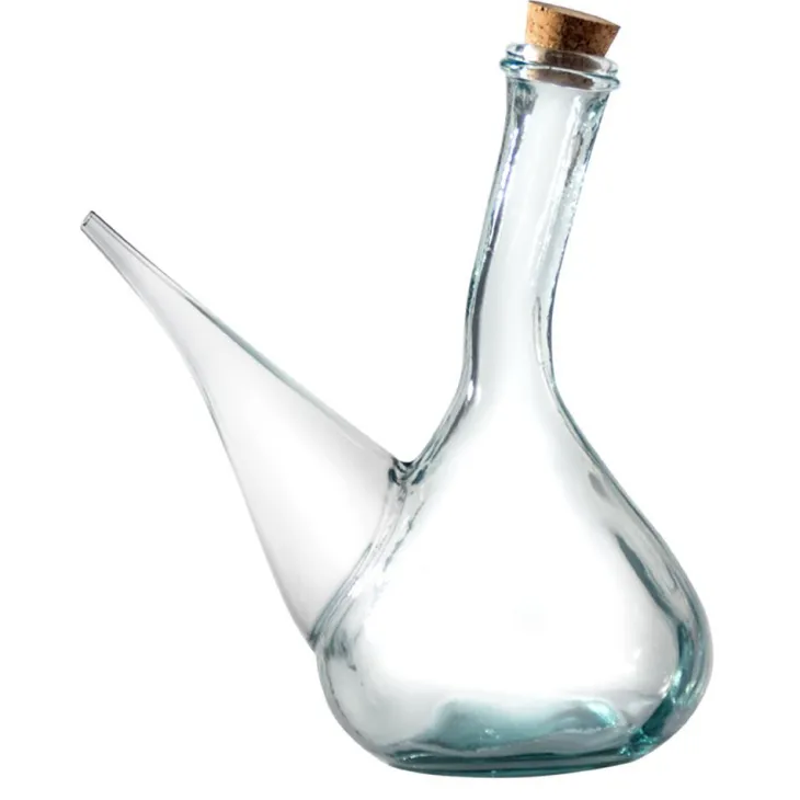 Huilier Porron avec bouchon en liège coloris transparent en verre recyclé - 50 cl