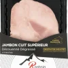 Jambon cuit supérieur découenné dégraissé sans nitrites ajoutés - 4 tranches 160 g
