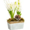 Jardinette de 2 jacinthes en zinc blanc