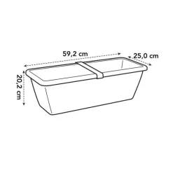 Jardinière Barcelona XL L25 x h20,2 x p59,2 cm taupe