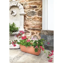Jardinière bord lisse, couleur claire L42x P17,6x H15,6
