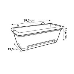 Jardinière 40cm Barcelona Elho L.39,5 x l.19,5 x H.15,6cm