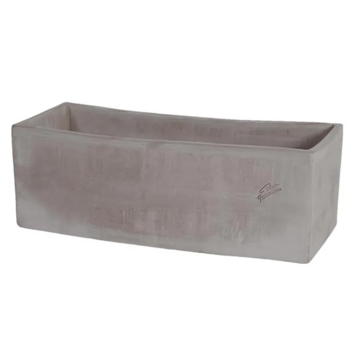 Jardinière contemporaine en terre grise 40x17x16 cm