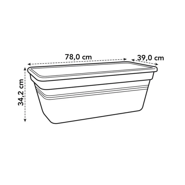 Jardinière Green basics jardin XXL L78 cm x p38 cm x h34,2 cm noir