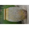 Jarre Biot olive patiné avec col émaillé jaune H 76 x Ø 50 cm
