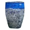 Jarre en grès émaillé bleu Decolines Leon - Ø 59 x H 68 cm