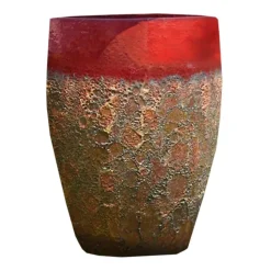 Jarre en grès émaillé rouge Decolines Leon - Ø 45 x H 56 cm