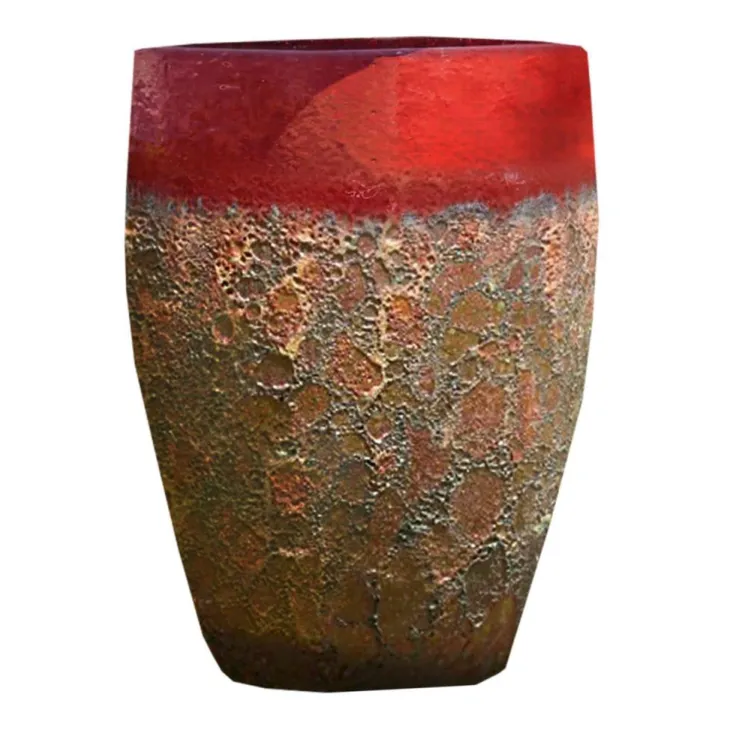 Jarre en grès émaillé rouge Decolines Leon - Ø 45 x H 56 cm