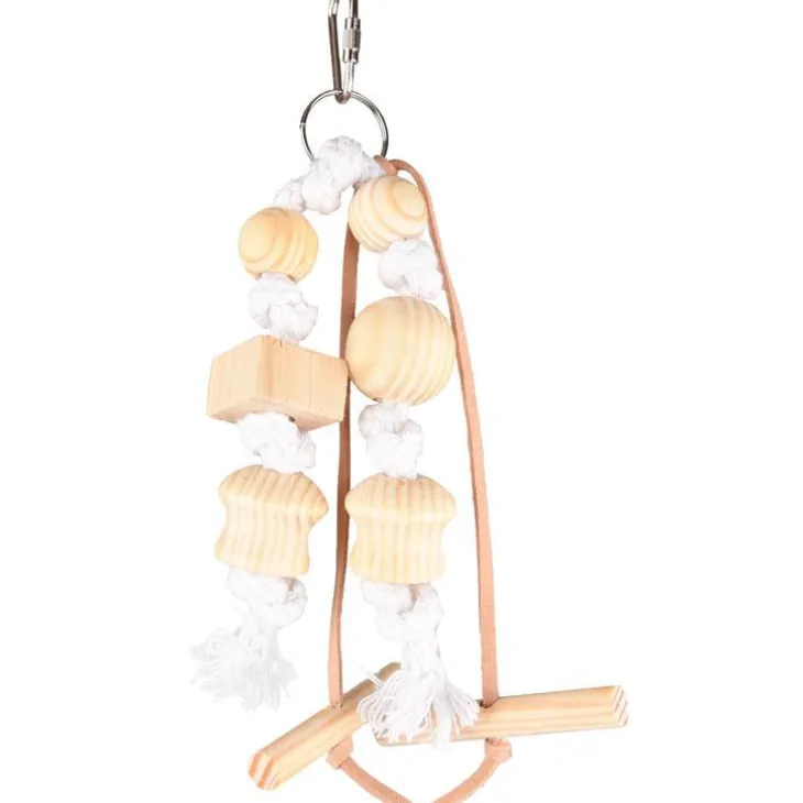 Jouet oiseau batonnets coloris bois en corde naturelle - 22 cm