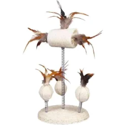 Jouet pour chat coloris blanc naturel ressorts spirales Trixie