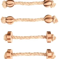 Jouets pour rongeurs avec corde, disques et balles en bois 15 cm x 4