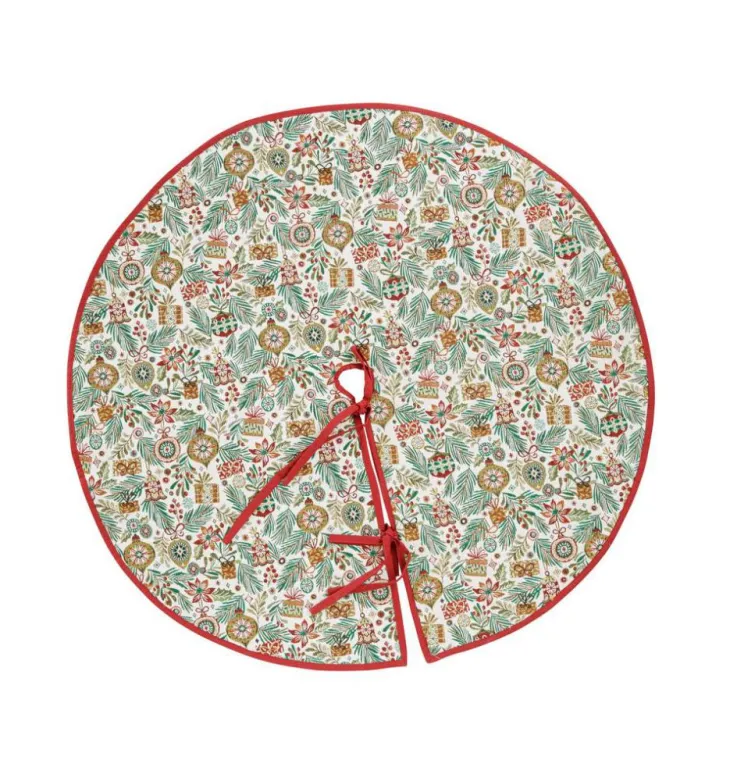 Jupe de sapin de Noël coloris blanc en polyester - Ø 80 cm