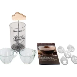 Kit barrista coloris marron en bois - 28 x 23 x 7,7 cm