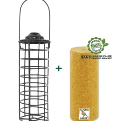 Kit mangeoire pour oiseaux en métal avec cylindre de graisse Natures Market