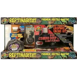 Kit terrarium complet pour gecko coloris noir Zoomed Reptihab – 51 x 25 x 30 cm