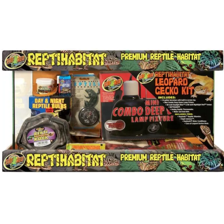 Kit terrarium complet pour gecko coloris noir Zoomed Reptihab – 51 x 25 x 30 cm